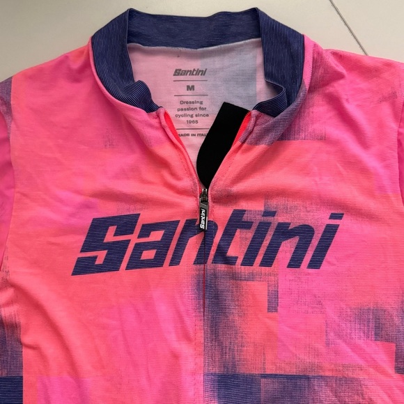 Santini Forza Cycling Biking Zip Short Sleeve Jersey Orange Purple Pink - Picture 2 of 6